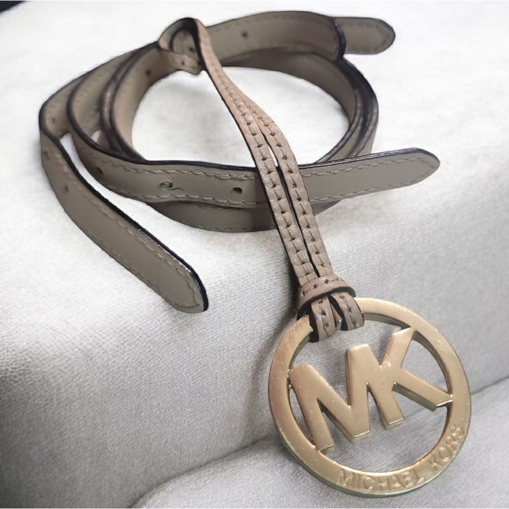 Michael Kors Tan Leather Strap with Gold Logo Replacement Straps In Good Conditi